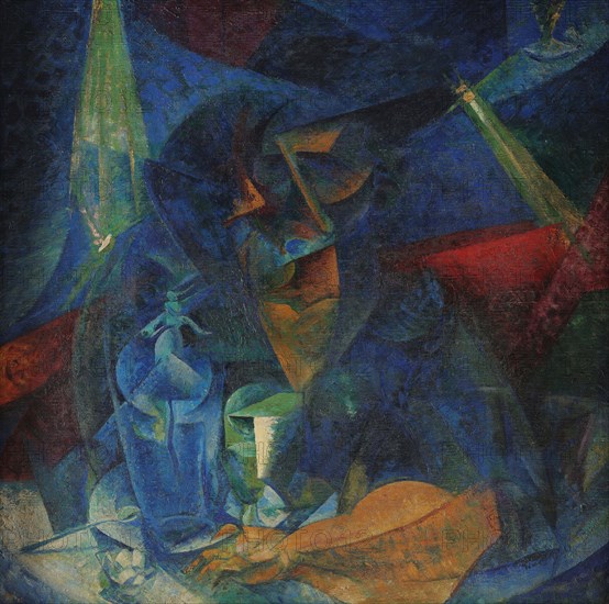 Donna al caffe - Compenetrazione di luci e piani, 1912-1914. Creator: Boccioni; Umberto (1882-1916).