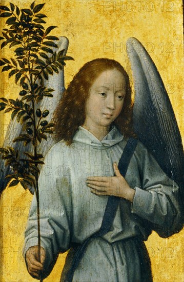 Angel with an Olive Branch, 1475-1480. Creator: Memling; Hans (1433/40-1494).