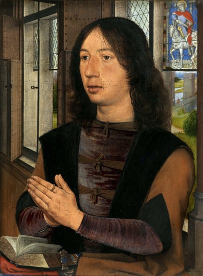 Diptych of Maarten van Nieuwenhove. Right panel: Maarten van Nieuwenhove (1463-1500) , 1487. Creator: Memling; Hans (1433/40-1494).