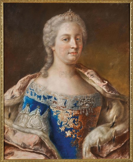 Portrait of Empress Maria Theresa as Queen of Bohemia and Hungary (1717-1780), 1743-1745 . Creator: Liotard; Jean-Étienne (1702-1789).