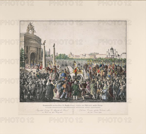 Entry of Emperor Francis I of Austria into Vienna in 1814, . Creator: Hoechle; Johann Nepomuk (1790-1835).