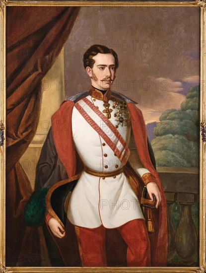 Portrait of Emperor Franz Joseph I of Austria (1830-1916), 1855. Creator: Peroutka; Franz (1808-?).