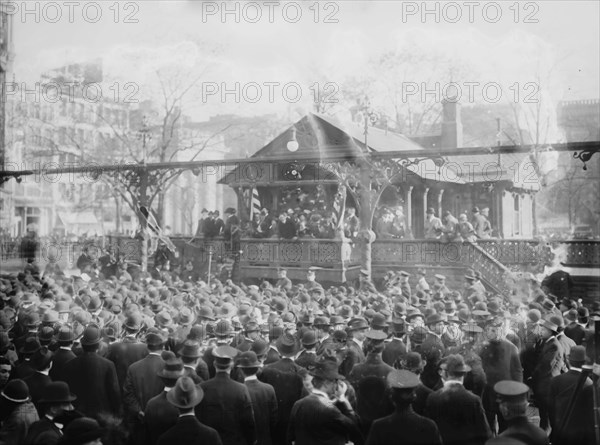 Socialist and labor union demonstration, Union Square, New York City, 1914. Creator: Bain News Service.