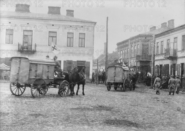 German Red Cross in Skiernewice, between c1910 and c1915. Creator: Bain News Service.