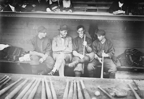 Dick Rudolph, manager George Stallings, Lefty Tyler, Bill James, Boston NL (baseball), 1914. Creator: Bain News Service.