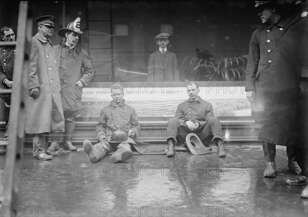 Firemen overcome, subway fire, 1/6/15, 1915. Creator: Bain News Service.