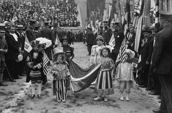 Italians in stadium, 1917. Creator: Bain News Service.