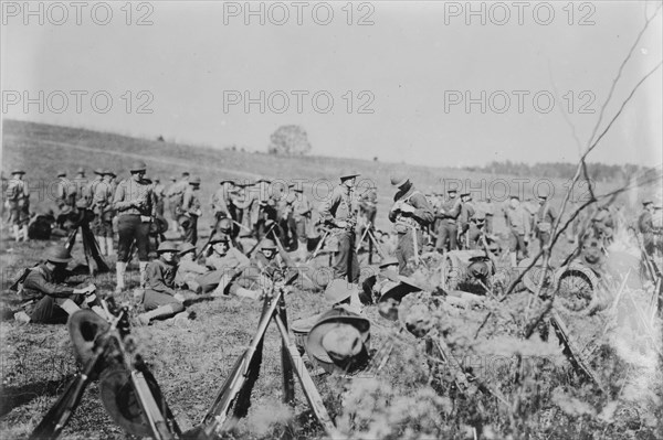 Marines resting behind lines, between c1915 and c1920. Creator: Bain News Service.