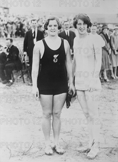 Trudy Ederle & sister, between c1915 and c1920. Creator: Bain News Service.