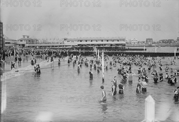 Bathing at Brighton Beach, between c1910 and c1915. Creator: Bain News Service.