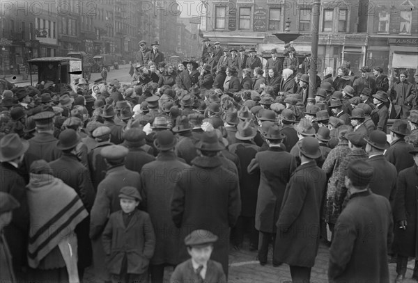 Food protest [East Broadway and Rutgers Street, New York, New York], 1917. Creator: Bain News Service.