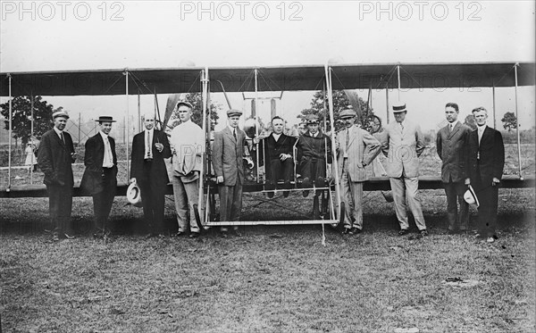 Wright Model B Flyer preparing for the Hearst Transcontinental Flight Derby, Dayton, Ohio, 1911. Creator: Bain News Service.