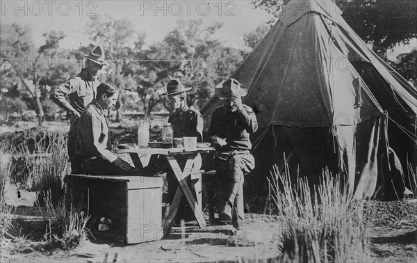 Officers' breakfast, Colonia Dublan, between c1915 and c1920. Creator: Bain News Service.