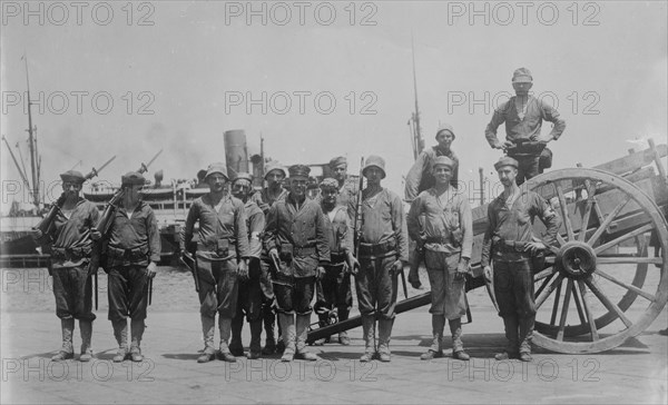 Sanitary squad from MICHIGAN at Vera Cruz, 1914. Creator: Bain News Service.