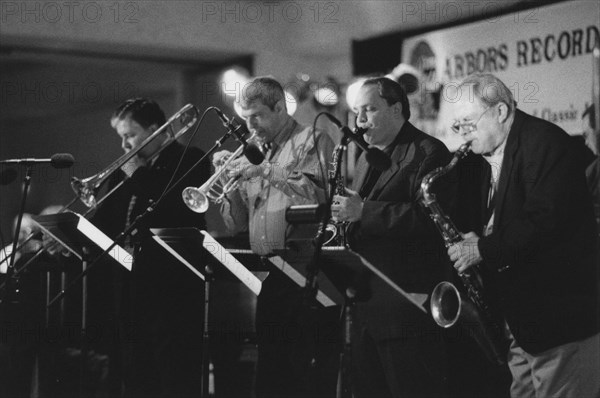 Dan Barrett, Randy Sandke, Tommy Newsom, Ken Peplowski, The March of Jazz, Clearwater..., 2000. Creator: Brian Foskett.