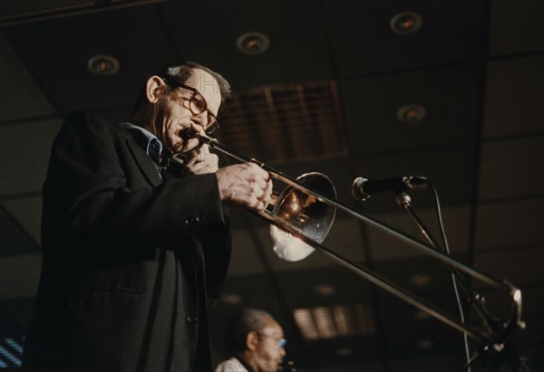 Jimmy Knepper, Jazz Inn Party, Nordwijk, Netherlands, 1989. Creator: Brian Foskett.