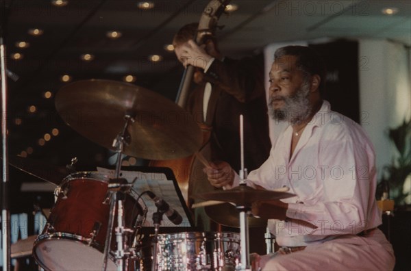 Ben Riley, Jazz Inn Party, Nordwijk, Netherlands, 1989. Creator: Brian Foskett.