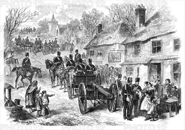 The Easter Volunteer Review: the 1st Middlesex Artillery on the march from London to Brighton, 1870. Creator: Unknown.