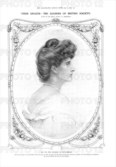 Their Graces: the Leaders of British Society - No. VII. - the Duchess of Devonshire, 1909. Creator: George C Wilmshurst.