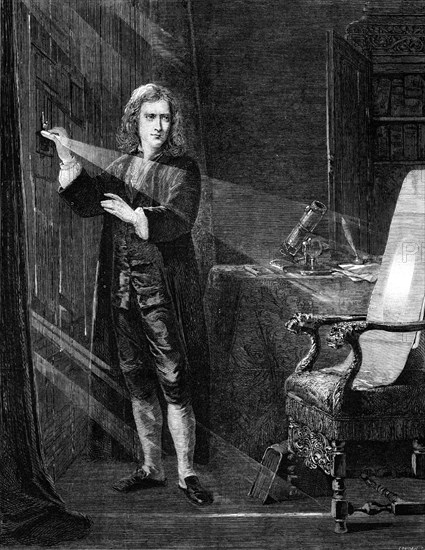 Newton Investigating Light, by J. A. Houston, R.S.A., 1870. Creator: Robert Loudan.