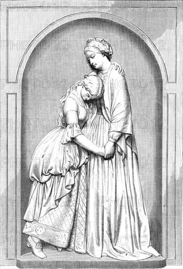 Dinah Consoling Hetty in Prison, by F. J. Williamson, 1870. Creator: Unknown.