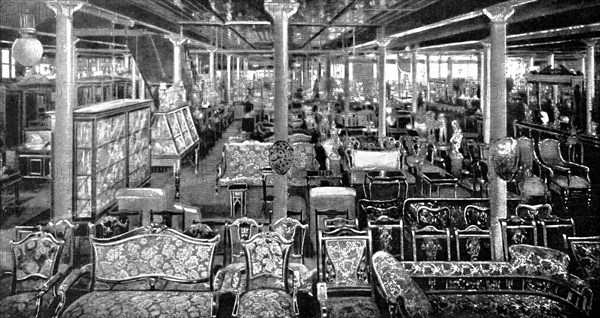 In one department of many: part of the furniture show-room, 1909. Creator: Unknown.