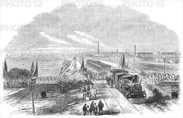 Departure of the Duke of Edinburgh from the Parell Station...Great Indian Peninsular Railway, 1870. Creator: Unknown.