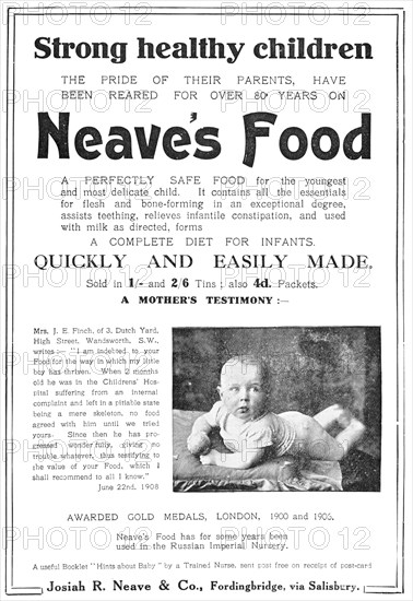 Strong healthy children...have been reared for over 80 years on Neave's Food, 1909. Creator: Unknown.