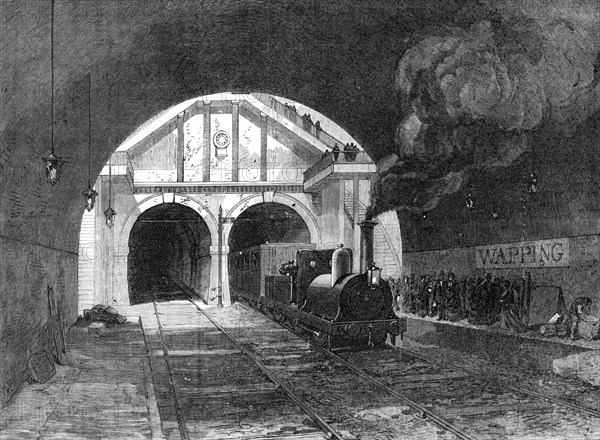 Railway through the Thames Tunnel, 1870. Creator: Unknown.