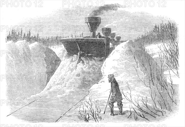 Snow-Plough on the Grand Trunk Railway of Canada, 1870. Creator: Unknown.