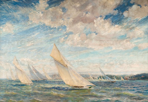 Yacht Racing in the Solent, 1912-13. Creator: Alice Maud Fanner.