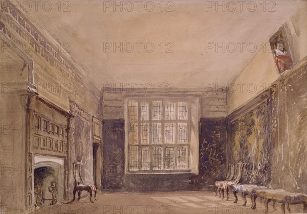 Drawing Room, Haddon Hall, 1831. Creator: David Cox the Elder.