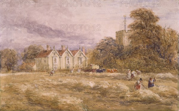 Harborne Vicarage And Church, 1842. Creator: David Cox the Elder.