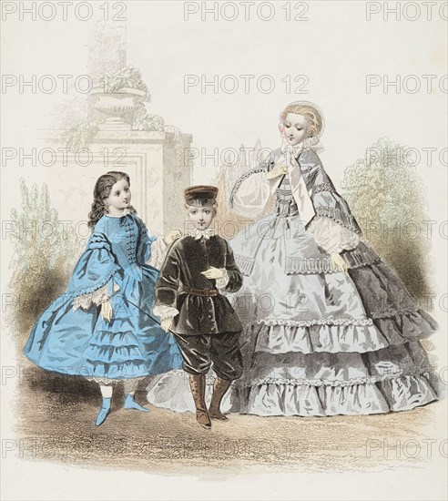 Fashion plate - Journal des Demoiselles VI, 1858. Creator: Gilquin & Dupain.