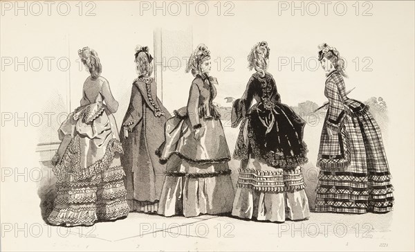 Fashion plate - Journal des Demoiselles, 1868. Creator: Unknown.