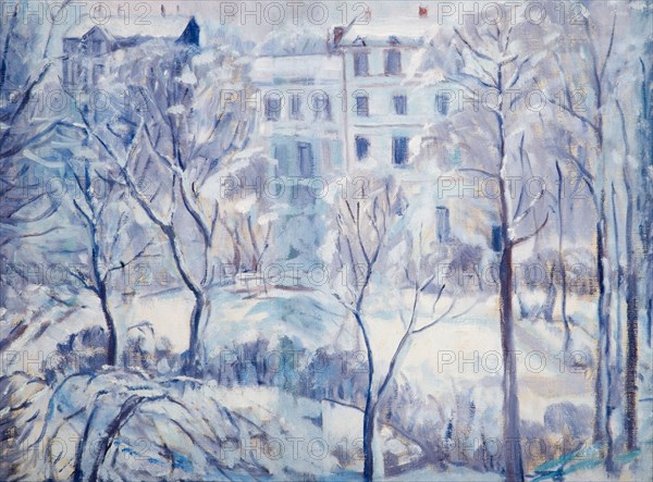 Snow In Russell Square, 1940. Creator: Stanislawa Karlowska.