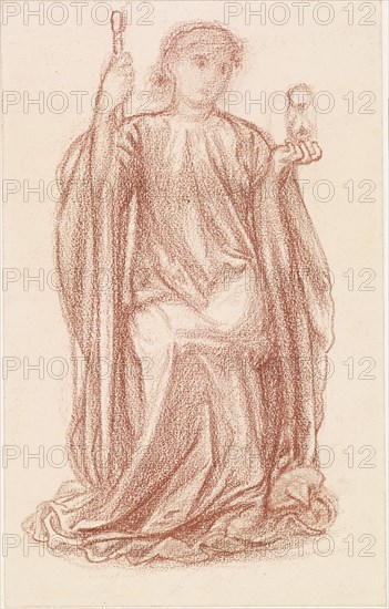 The Hours - Drapery Study, 1864-66. Creator: Sir Edward Coley Burne-Jones.