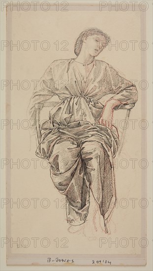 The Fates - drapery study, 1865-66. Creator: Sir Edward Coley Burne-Jones.