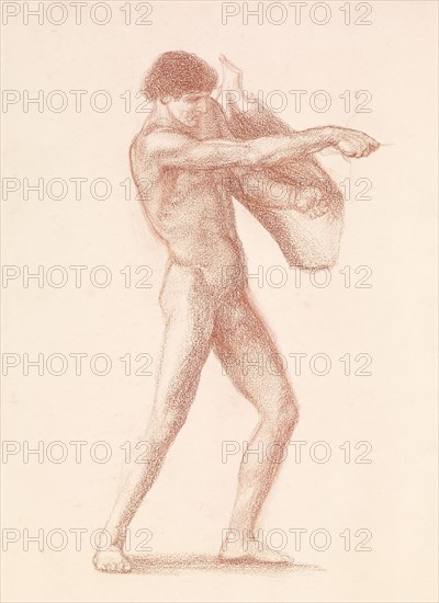 St George Series - Male Nude - Study of St George for 'St George slaying the Dragon', 1865-66. Creator: Sir Edward Coley Burne-Jones.