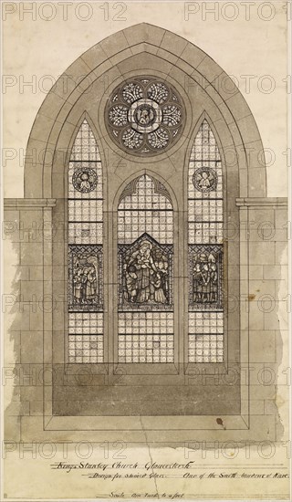 Design For Stained Glass - Kings Stanley Church, Gloucestershire, 1860-62. Creator: Philip Webb.