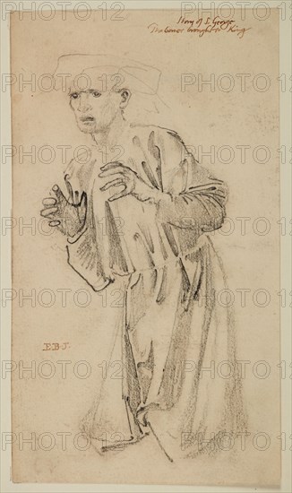 St George Series - Drapery Study of Kneeling Figure for 'The Petition to the King', 1865-66. Creator: Sir Edward Coley Burne-Jones.