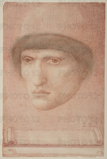 Male Portrait - possibly Dante or study for St George Series, 1865-66. Creator: Sir Edward Coley Burne-Jones.