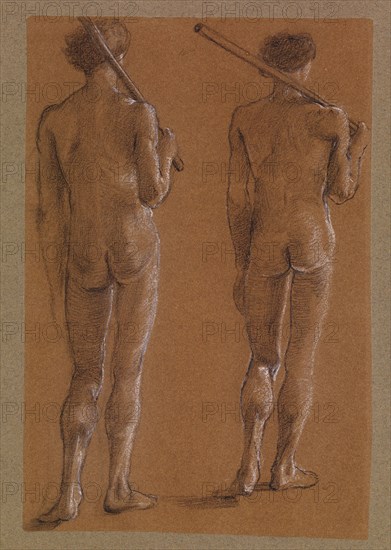 St George Series - Male Nude - Studies of two Soldiers for 'The Princess led to the Dragon', 1865-66 Creator: Sir Edward Coley Burne-Jones.