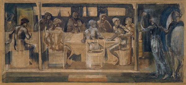 Quest for the Holy Grail - study for The Summons, 1894. Creator: Sir Edward Coley Burne-Jones.