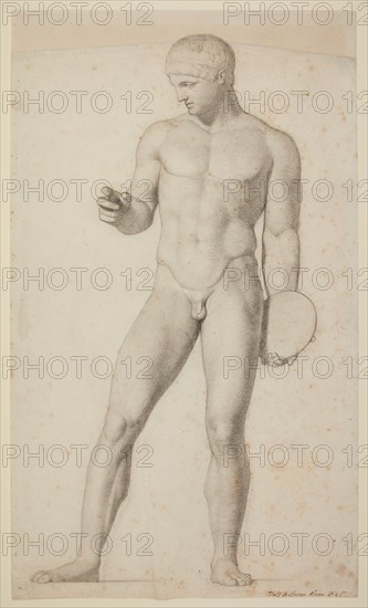 Study of a 'Discobolus' sculpture, 1845. Creator: Frederick Augustus Sandys.