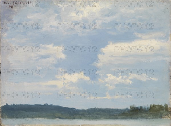 Lake Landscape, Cloudy Sky, 1886. Creator: Eero Jarnefelt.