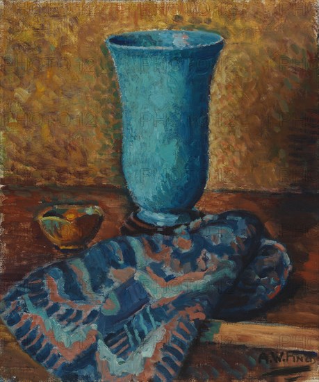 Blue vase, 1928. Creator: Alfred William Finch.