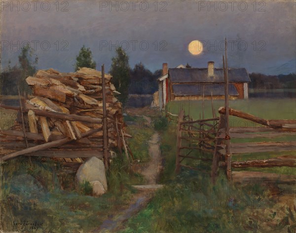 Summer Night Moon, 1889. Creator: Eero Jarnefelt.