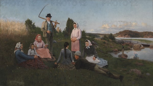 Break during Harvest, 1884. Creator: August Fredrik Ahlstedt.