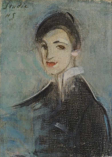 Singer in Black, 1916-1917. Creator: Helene Schjerfbeck.